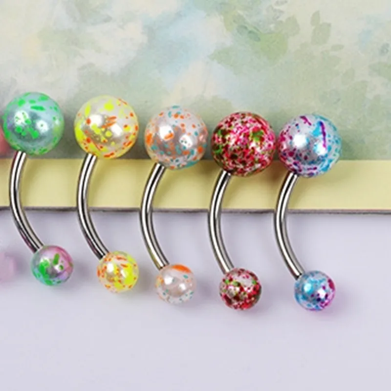 5PCS Pearl Belly Button Piercing Set