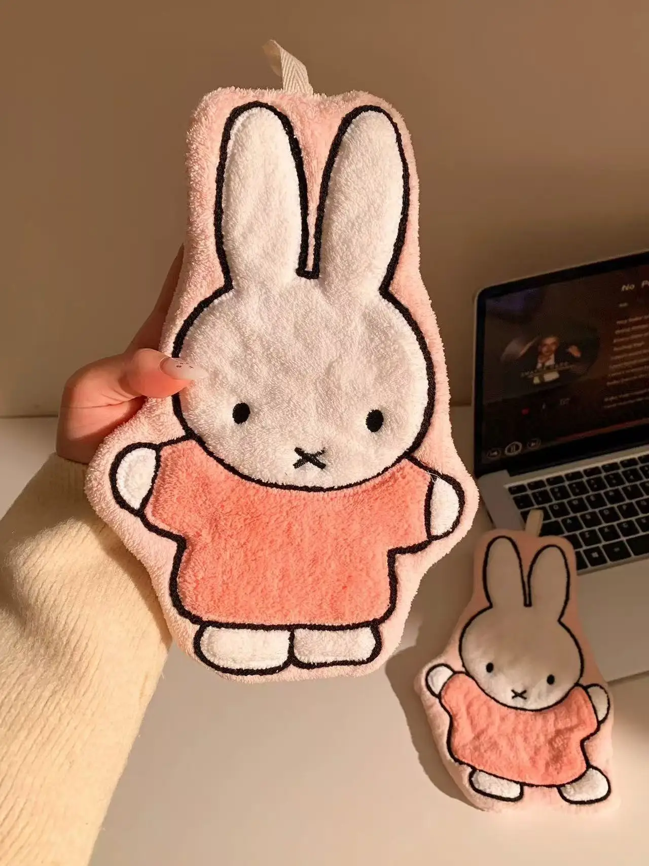 1/2 Stück Niedliches Miffy-Kaninchen Handtuch, Verdicktes Badezimmer- und Küchenhandtuch, Cartoon-Design, Miffy Markenprodukt – Detail 4