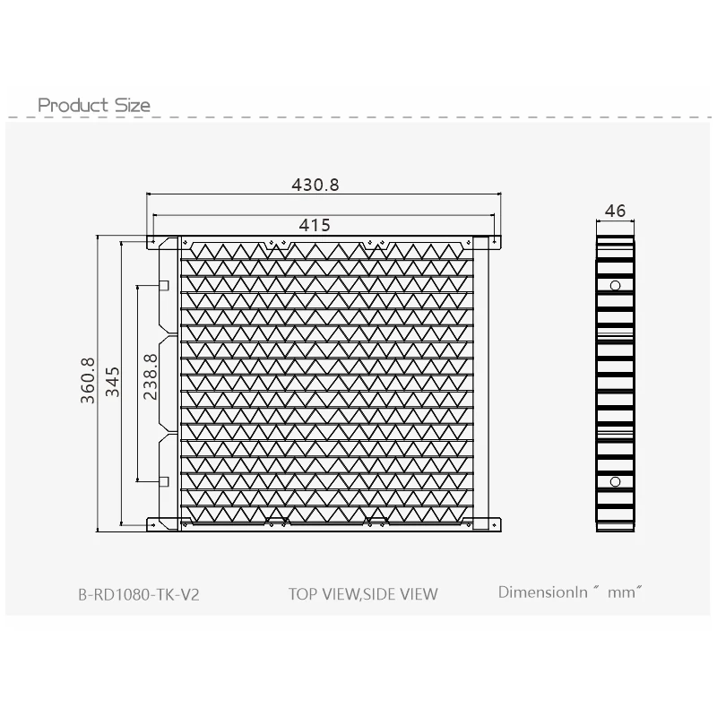 Imagem -05 - Bykski-radiador de Refrigeração de Água Preto para Computador Cobre Grosso g1 Thread 360 mm x Construção de Computador B-rd1080-tk-v2 1080 mm 46 mm