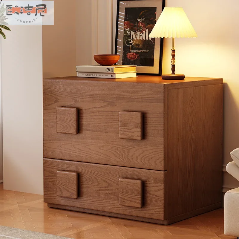 American style solid wood bedside table module combination floor cabinet living room home solid wood TV cabinet multi-functional
