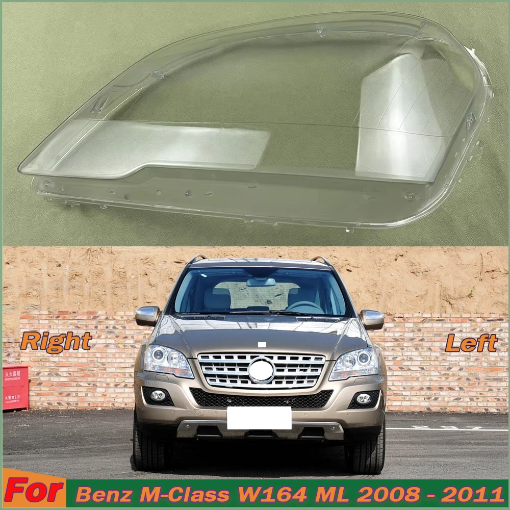 

For Benz M-Class W164 ML 2008 2009 2010 2011 Headlight Shell Transparent Lampshade Cover Headlamp Plexiglass