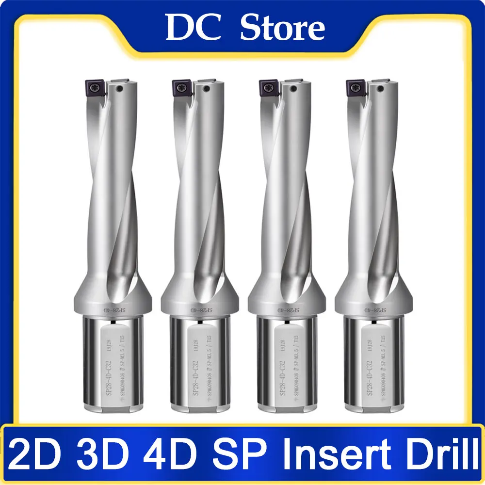 SP Series Drill Bites Insert Drill 13-50mm Depth 2D 3D 4D Indexable U Drill CNC for SPMG Machinery Lathes Tool