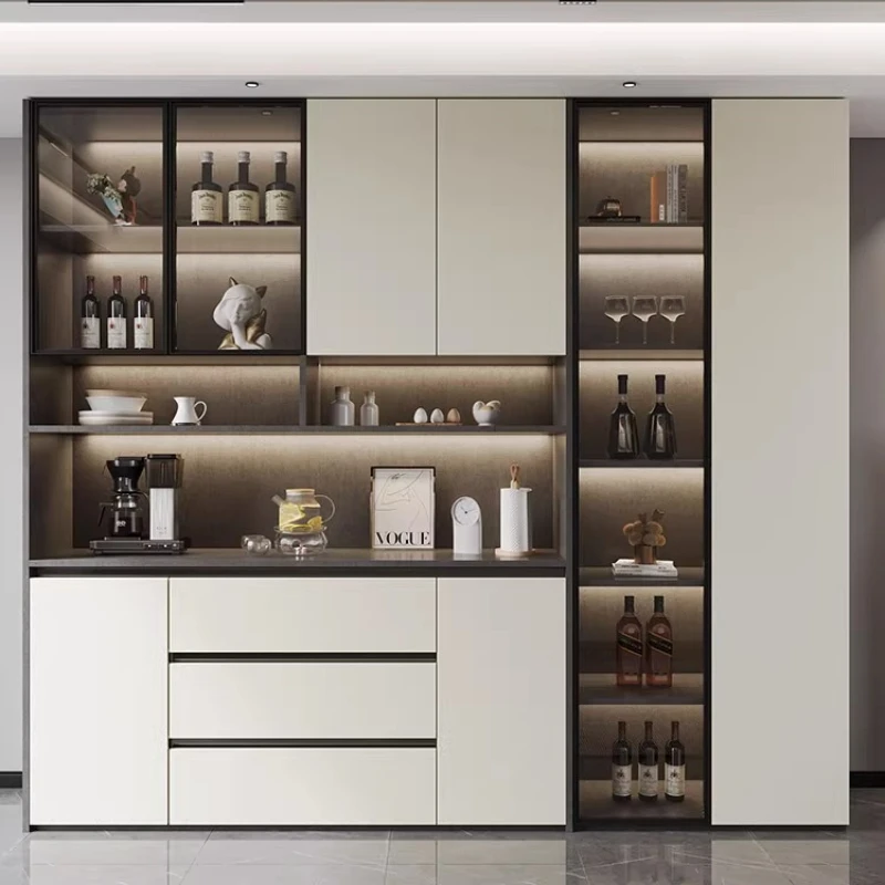 Bar Corner Display Cabinet With Glass Doors Wooden Wine Cellar Cocktail Bar Station Drankkast Liquor Dispenser Storage Cabinets