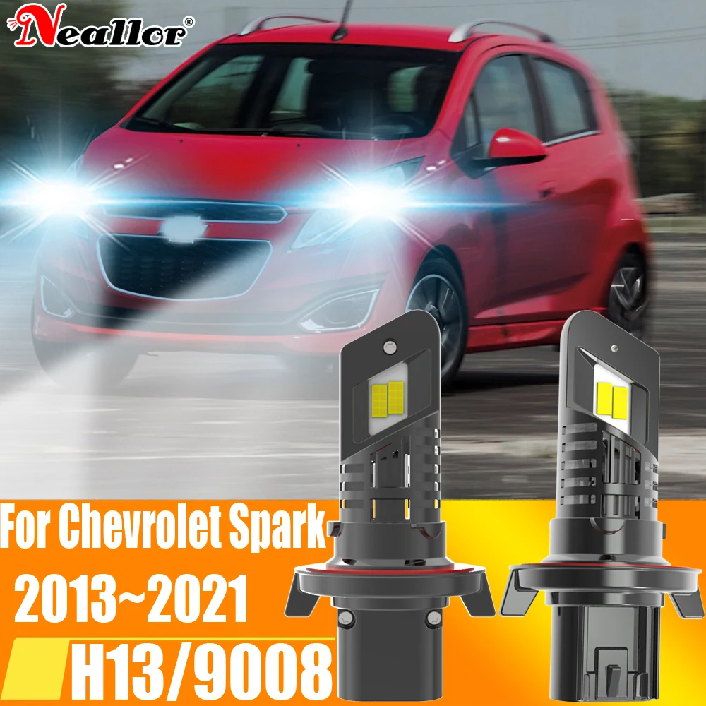 2pcs H13 9008 Led Headlight Canbus No Error Car Bulb High Power White Fog Light Diode Lamp 12v 55w For Chevrolet Spark 2013~2021