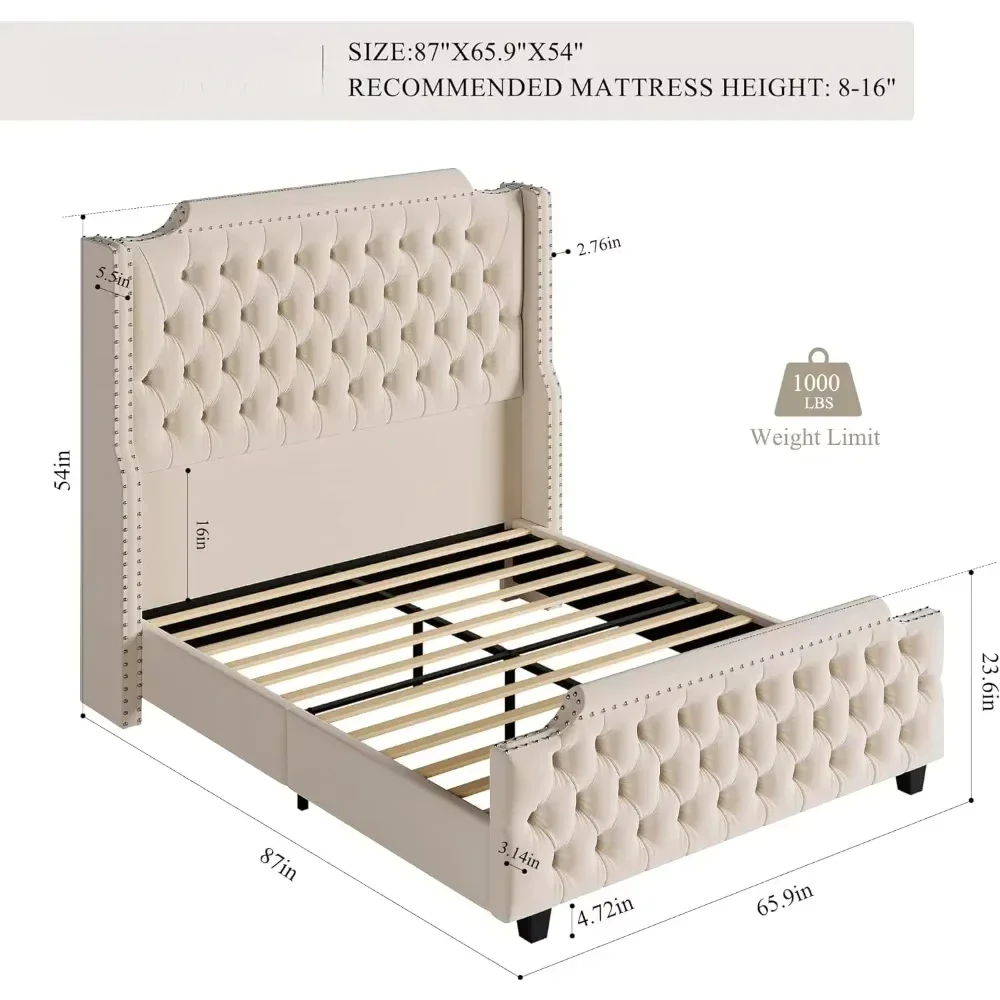 Exceptional Large Platform Bed Frame With 54