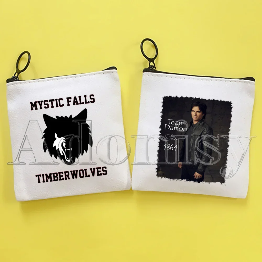 The Vampire Diaries Coin Purse Vintage Mini Wallet Change Pouch Household Portable Keys Card Storage Card Bag Zipper