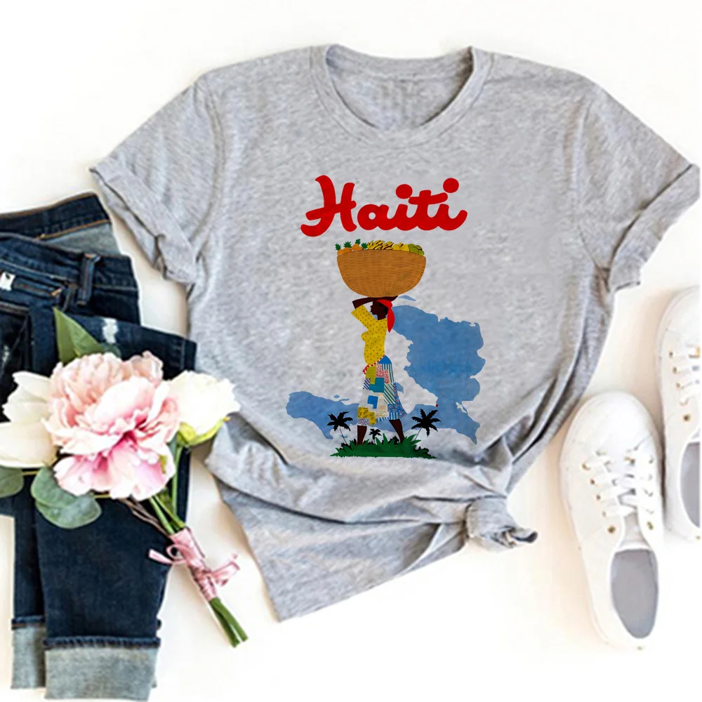 Haiti t-shirts women streetwear Tee female 2000s anime funny clothing