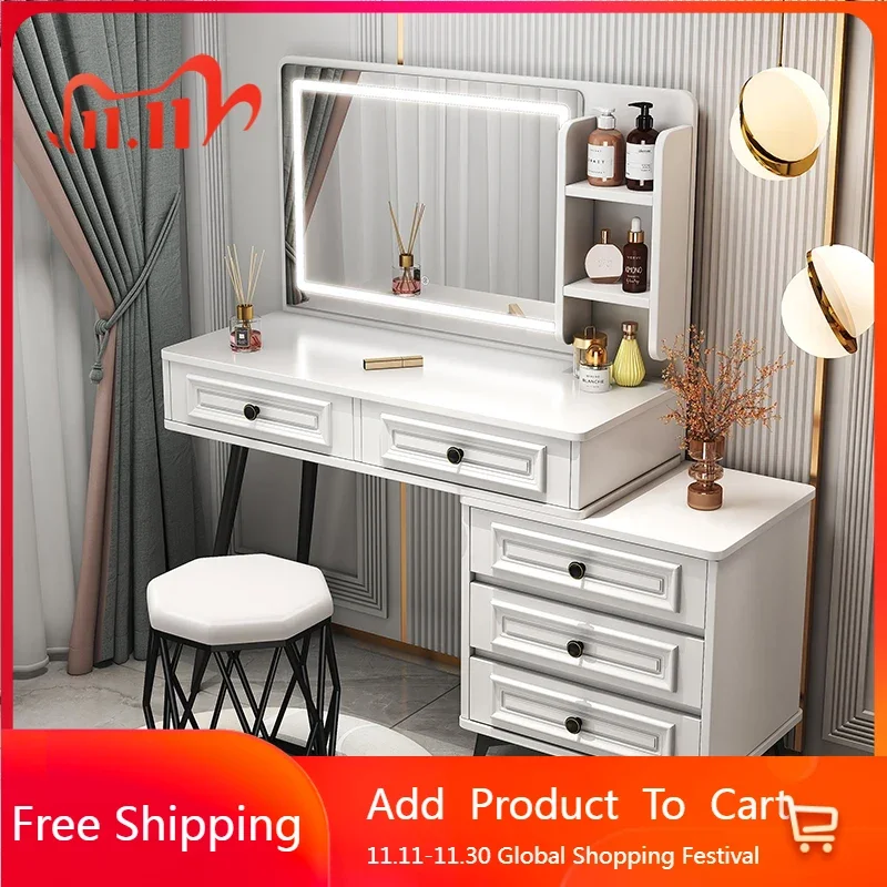 Coiffeuse miroir américain blanc luxe chambre tiroir coiffeuse tiroir De luxe Tocador De Maquillaje meubles De chambre