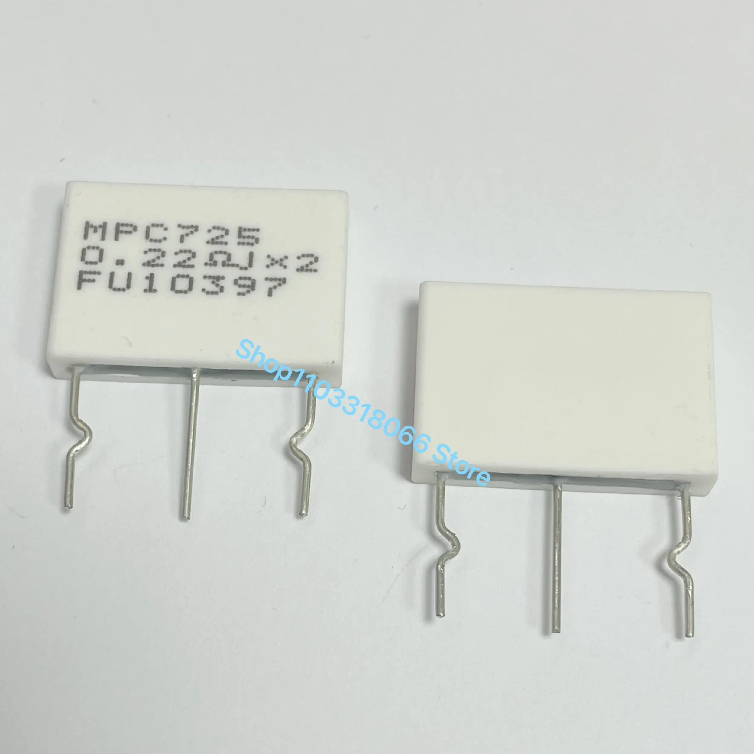 2PCS/LOT MPC725 5W 0.22R 0.22ΩJ+ 0.22ΩJ 5% Non-inductive Cement Resistance