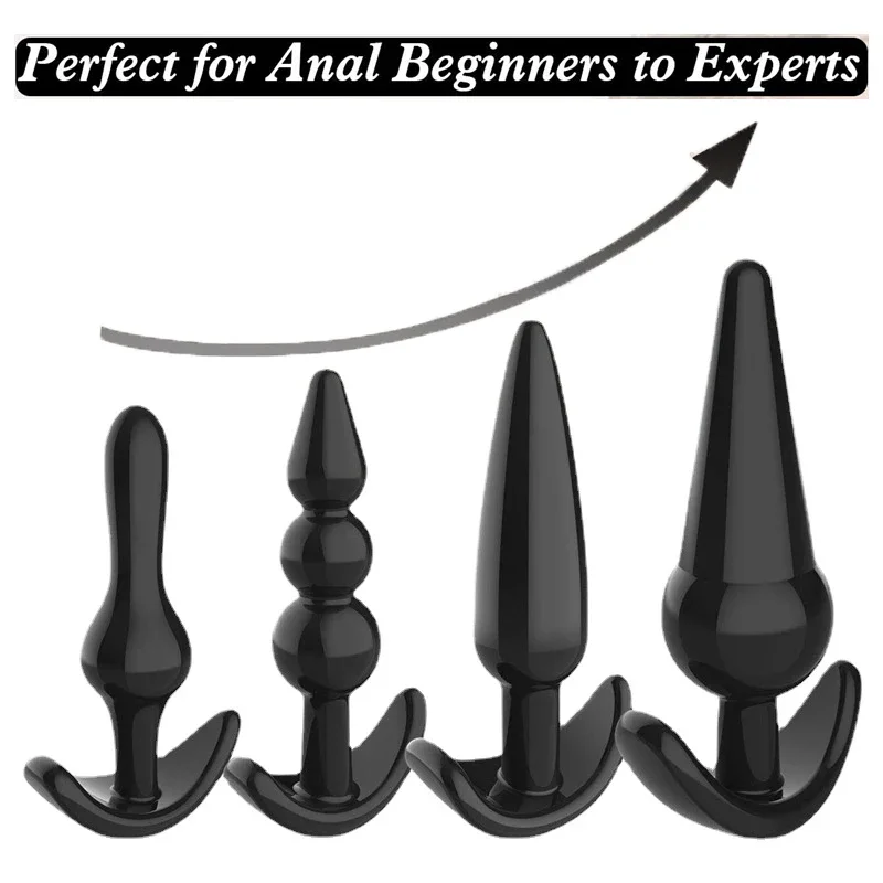 4Pcs/Lot Silicone Butt Plug Male Prostata Massager Bead Anus Dilator Sex Toy For Women Gay Erotic Enema Anal Beads