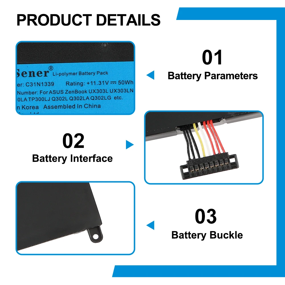 KingSener C31N1339 Laptop Battery For ASUS Zenbook UX303L UX303LN TP300L TP300LA TP300LJ Q302L Q302LA Q302LG C31N1339 50WH