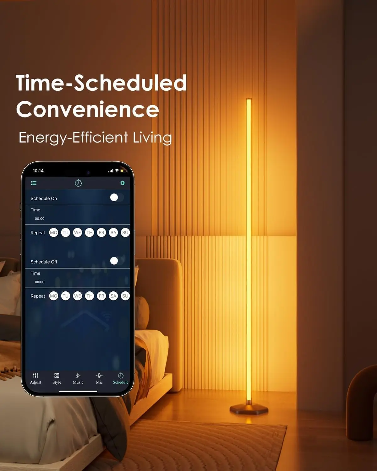 عبوة من مصابيح أرضية زاوية RGB، مصابيح LED ذكية مع تطبيق/جهاز تحكم عن بعد، ألوان 16 مترًا وأكثر من 68 مشاهدًا، مزامنة موسيقية لغرفة المعيشة وغرفة النوم #6