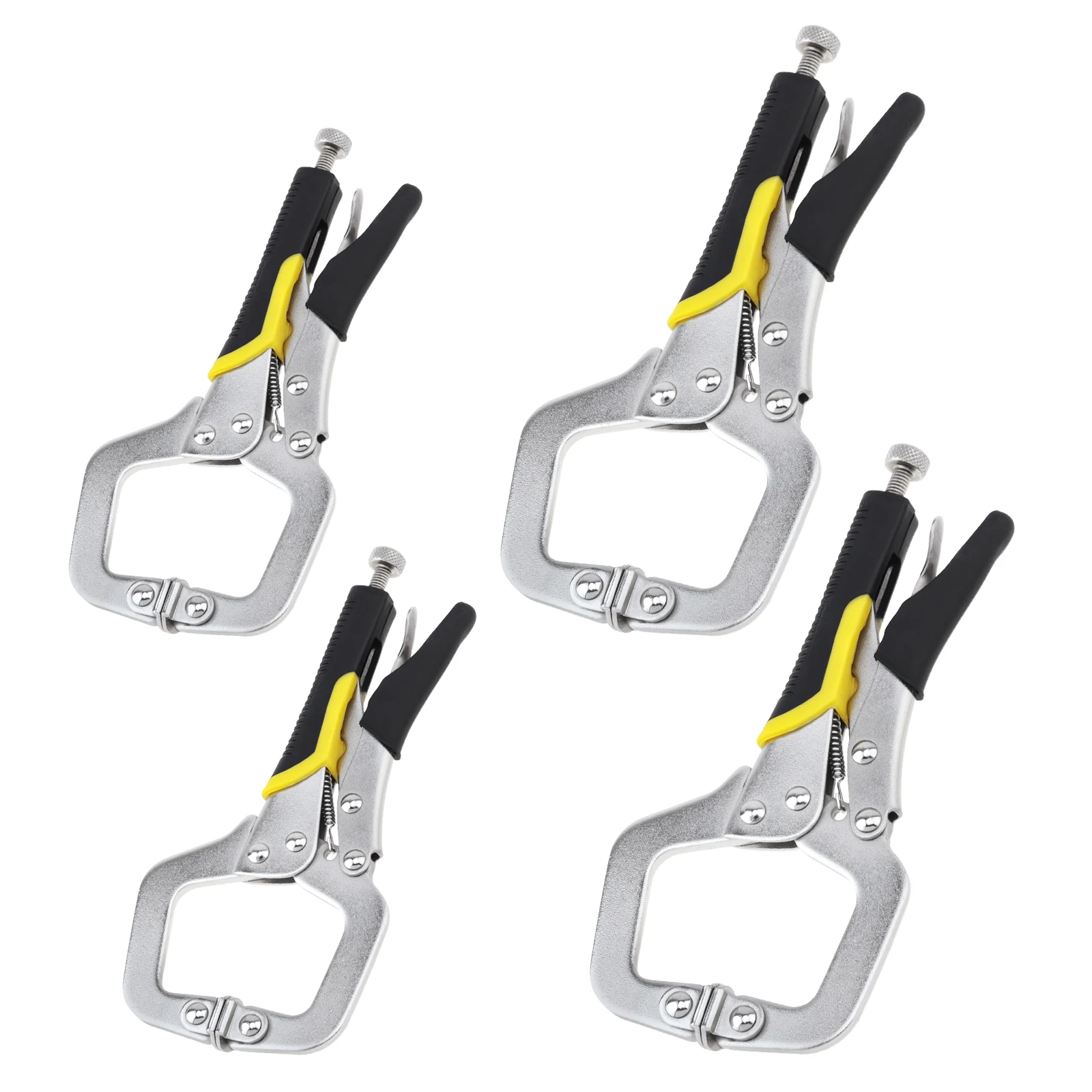 4 pcs 6 inch and 9 inch High Carbon Steel Locking Pliers C-Clamp Set for Woodworking, Home Repair, DIY