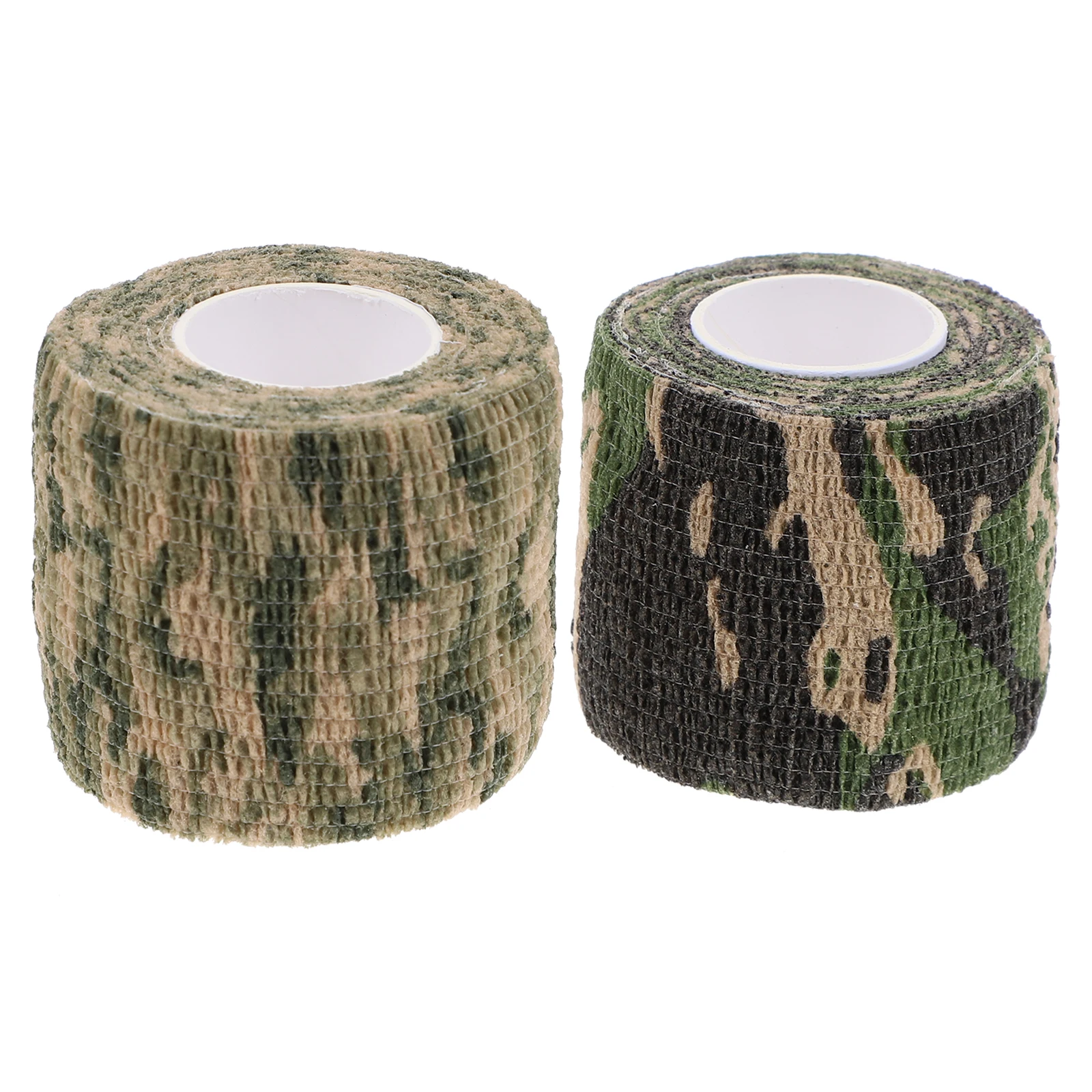 

2 Rolls Camouflage Tape Self Adhesive Non-woven Elastic Bandages Outdoor Hunting Gear Water Resistant Sports Protective