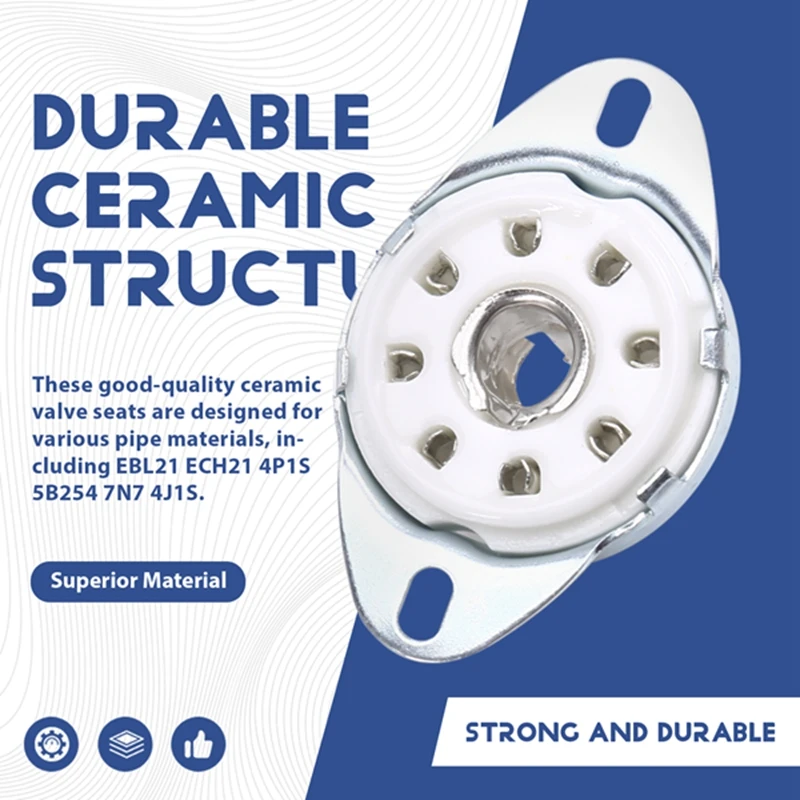 10 buah 8PIN K8A soket tabung okta dasar katup keramik untuk EBL21 ECH21 4P1S 5B254 7N7 4J1S
