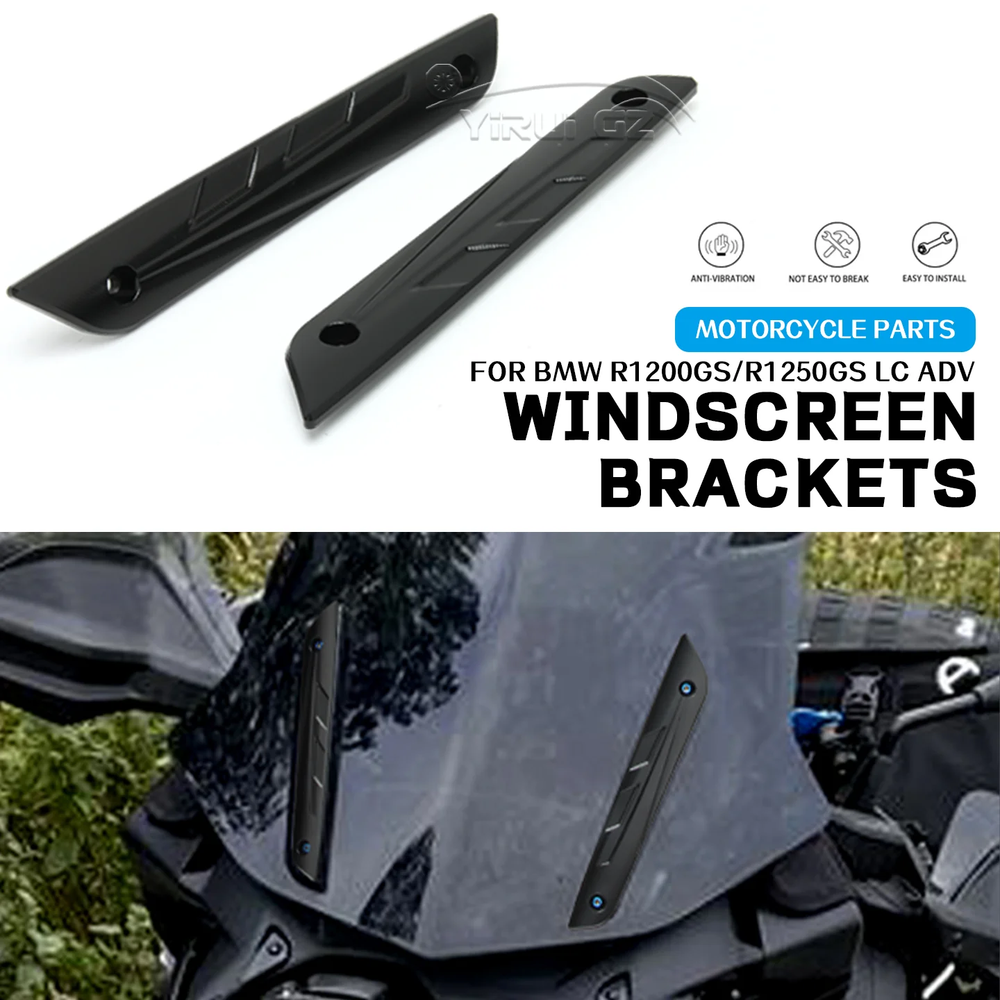 

Для BMW R1200GS R1250GS ADV комплект кронштейнов для лобового стекла мотоцикла, алюминиевая накладка на лобовое стекло R 1200 1250 GS Adventure 2013-2025