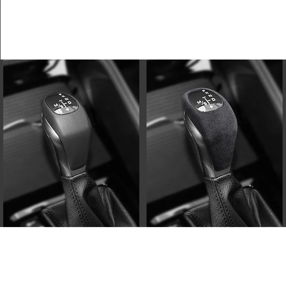 For BMW X1 2016 2017 2018 2019 Gear Shift Handle Knob Cover Suede Adhesive Protective Shell Auto Refit Accessories