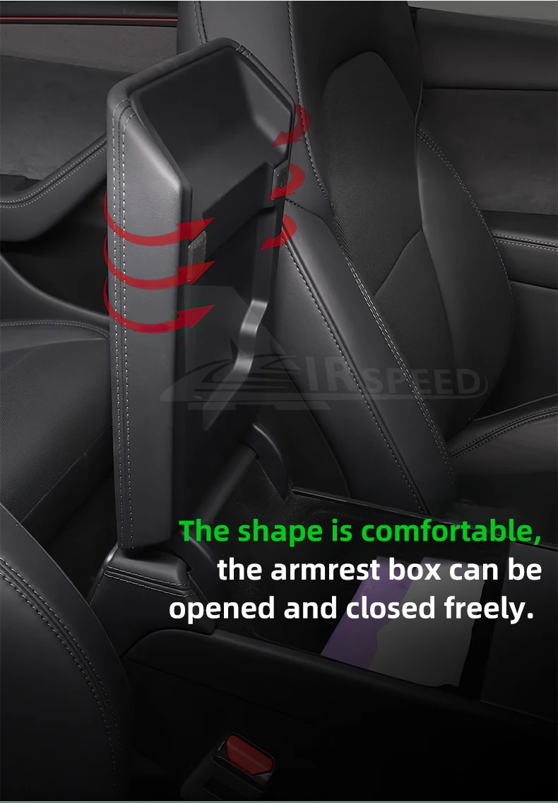 Leder-Armlehnenbox-Schutzabdeckung aus ABS für Tesla Model Y Juniper 2025 2026 2027 Model 3 2017-2023 Highland 2024 Armlehnenkasten-Deckel – Detail 9