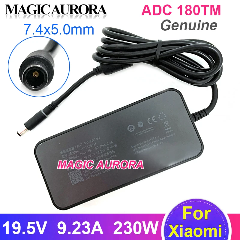 

Оригинальный тонкий адаптер питания ADC180TM для Xiaomi 15,6 дюймов 1660TI 1060G, зарядное устройство для ноутбука, 19,5 В, 9,23 А, 180 Вт, 7,4x5,0 мм, блок питания