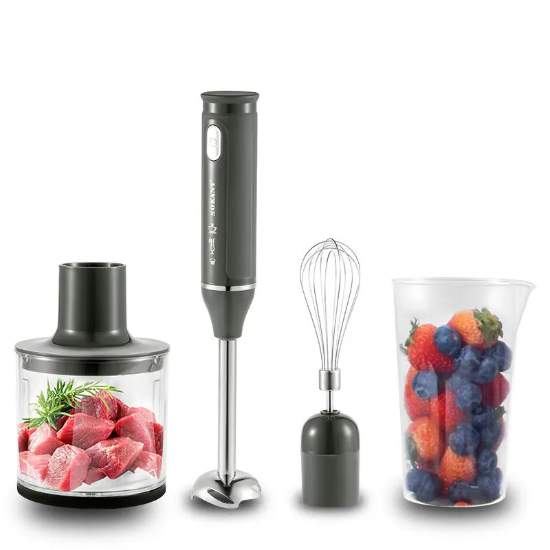 4-in-1 Portable Blender Mixer 500W 2-Speed Handheld Immersion Blender Set Electric Kitchen Food Processor Smoothie Juicer