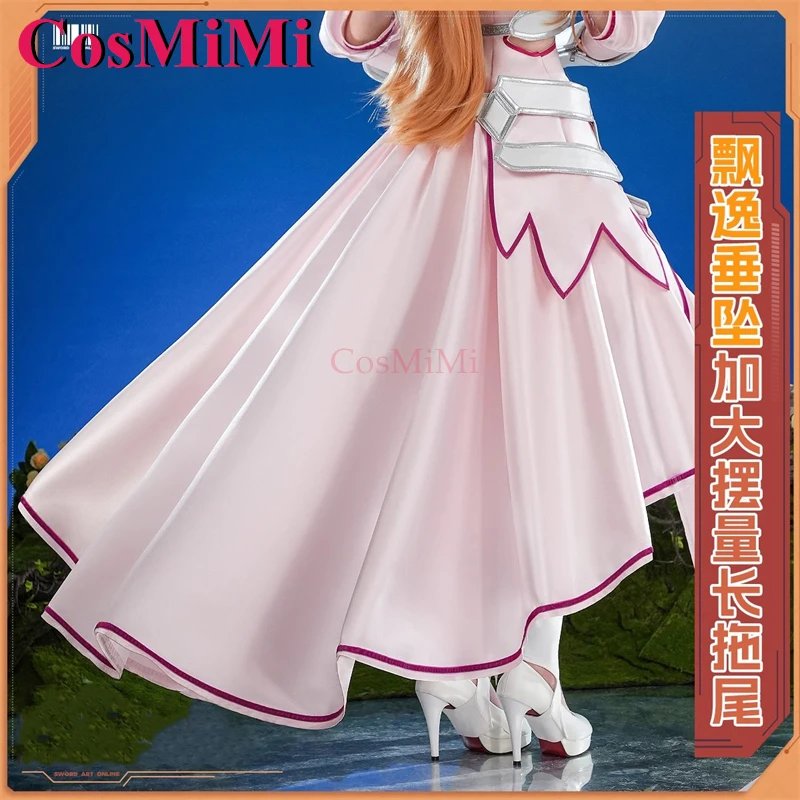 CosMiMi аниме Sword Art Online Юки Асуна косплей костюм создатель великолепное элегантное платье карнавальная вечеринка одежда для ролевых игр