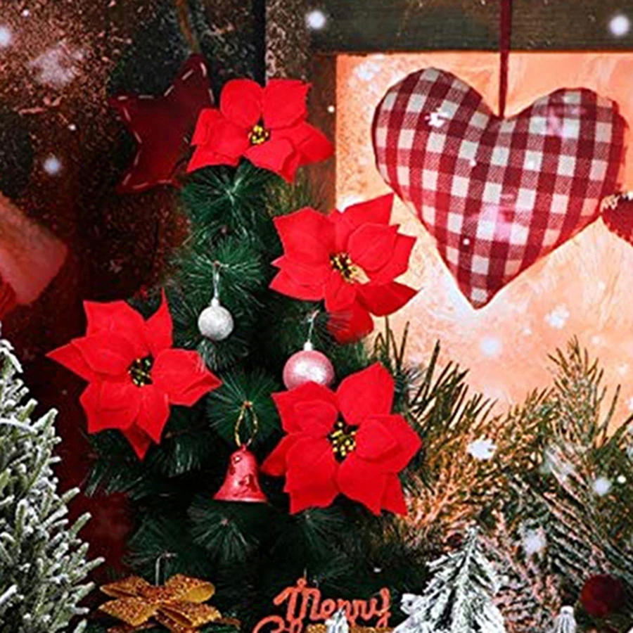 

10PCS Artificial Flower Clip Gold Wedding Party Needlework Home Decor Christmas Tree Garland Outdoor Yard Autume Atmosphere Prop