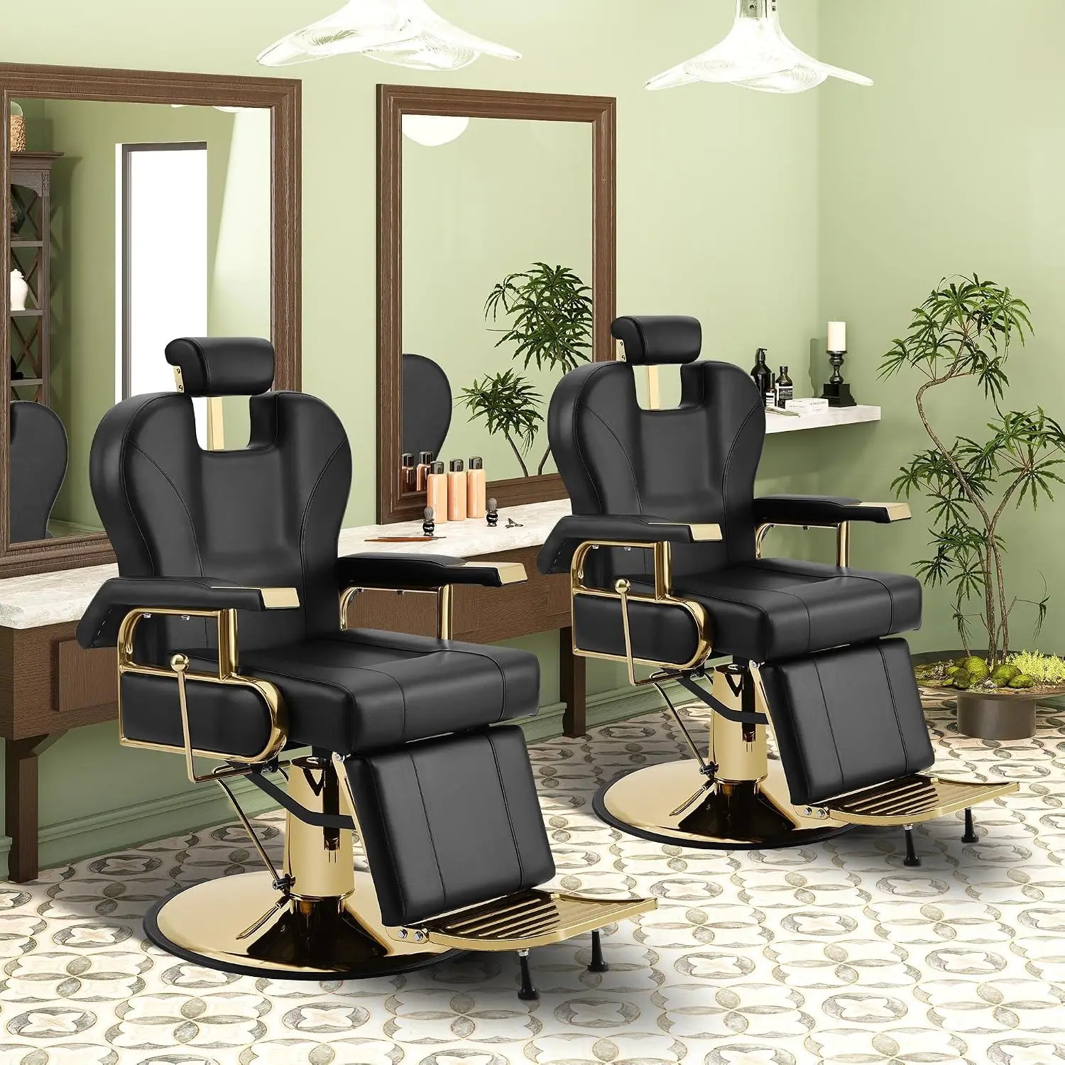 Barber Chair for Barbershop, Professional Reclining Salon Chairs for Hair Stylist, 360° Swivel Heavy Duty Styling, Customized - view 2