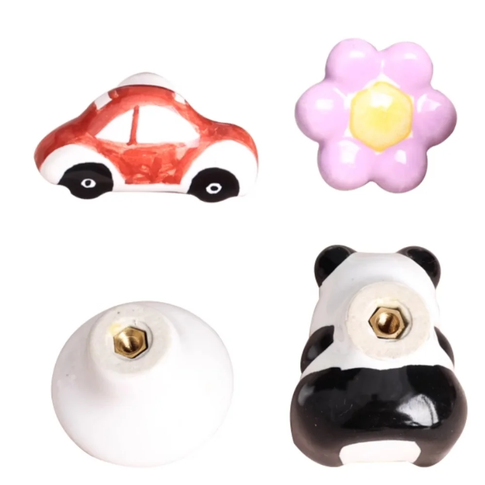 Cute Cartoon Handmade Fruit Animal Ceramic Drawer Shoe Cabinet Dresser Bad Cabinet Wardrobe Door Knob Kids Room Furniture Handle