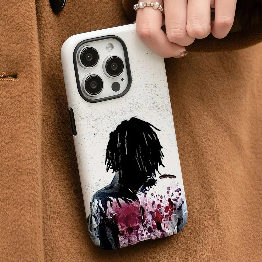 

K-Ken Carson More Chaos Phone Case For iPhone 17 16 15 14 13 12 Pro Max Plus Glossy HD Double-Layer Liquid Back Film Hard Shell