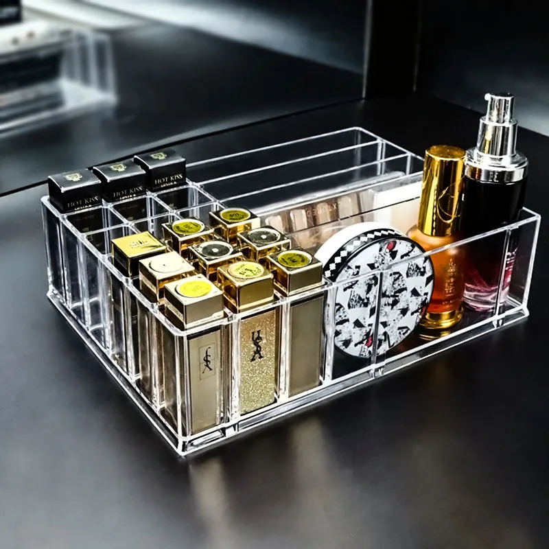 

Storage Box Transparent Eye Shadow Tray Lipstick Storage Shelf Cosmetics Rack Large-Capacity Finishing Box