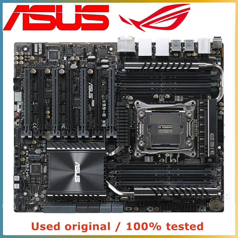 For ASUS  X99-E WS motherboard LGA 2011-V3 DDR4 128GB PCI-E 3.0 Intel X99 USB3.0 M.2 ATX