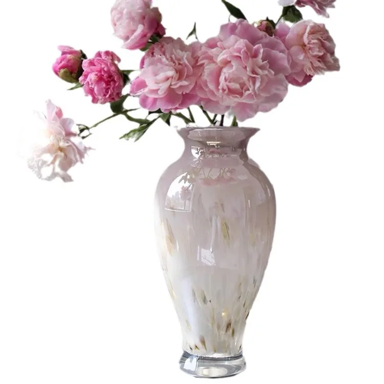 DSA light luxury glazed retro vase meal vase art ornament B & B light luxury decorative hydroponic glass flower ware
