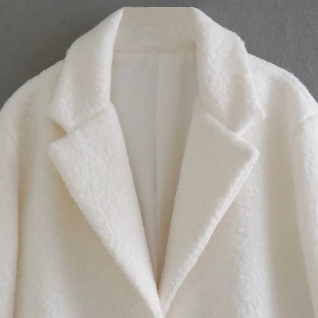 Sólido branco turn down collar manga longa solto casaco longo mulher quente streetwear casaco de pele inverno moda feminina casacos