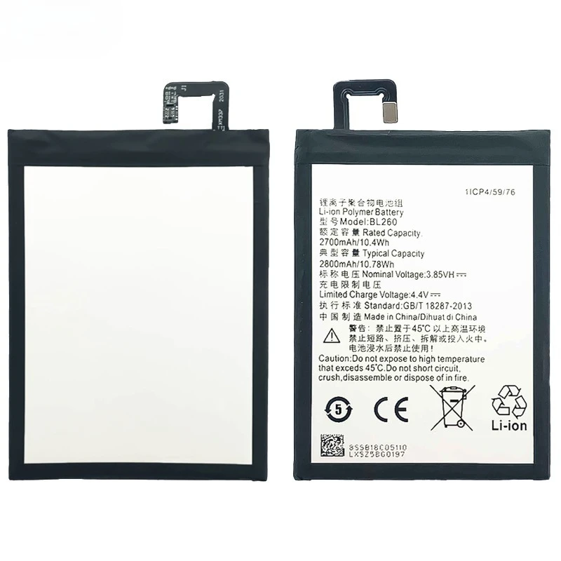 Batería BL260 para Lenovo Vibe S1 Lite/S1LA40, reemplazo de alta calidad y capacidad, celda grado A con herramientas 2
