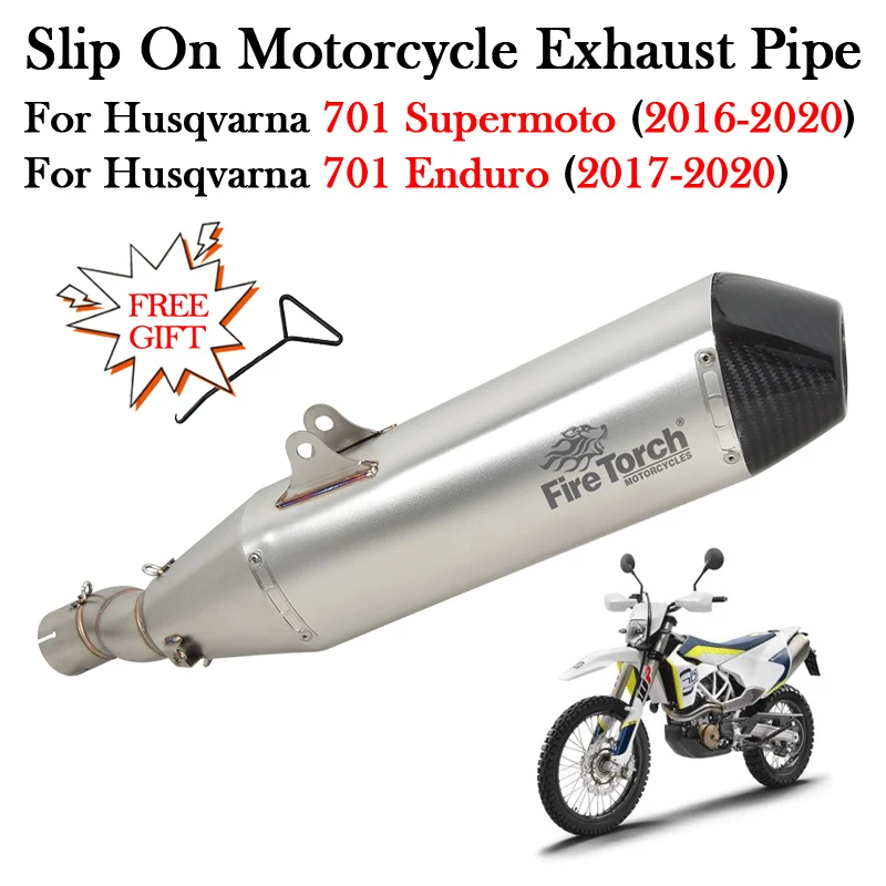 

Slip On For Husqvarna 701 Enduro 2017 Supermoto 2016 - 2020 Motorcycle Exhaust Modify Escape DB Killer Muffler Middle Link Pipe