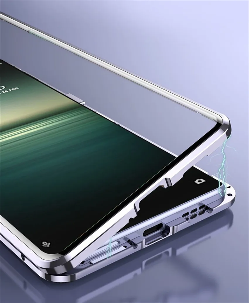 For Sony Xperia1 V IV Glass Phone case,New 360° Full Protection Magnetic Adsorption For Sony Xperia 10 V IV phone sleeve cover