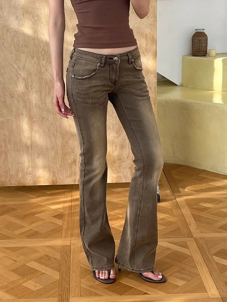 American Vintage Spice Girls Y2k Skinny Jeans Women Denim Floor Slim Jeans Women Trendy Hot Sell Premium Fashion Pants