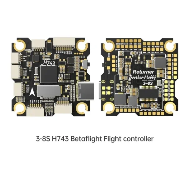 BrotherHobby Returner 3-8S H743 Betaflight Flight Controller AT7456E ICM-42688*2 with Black Box
