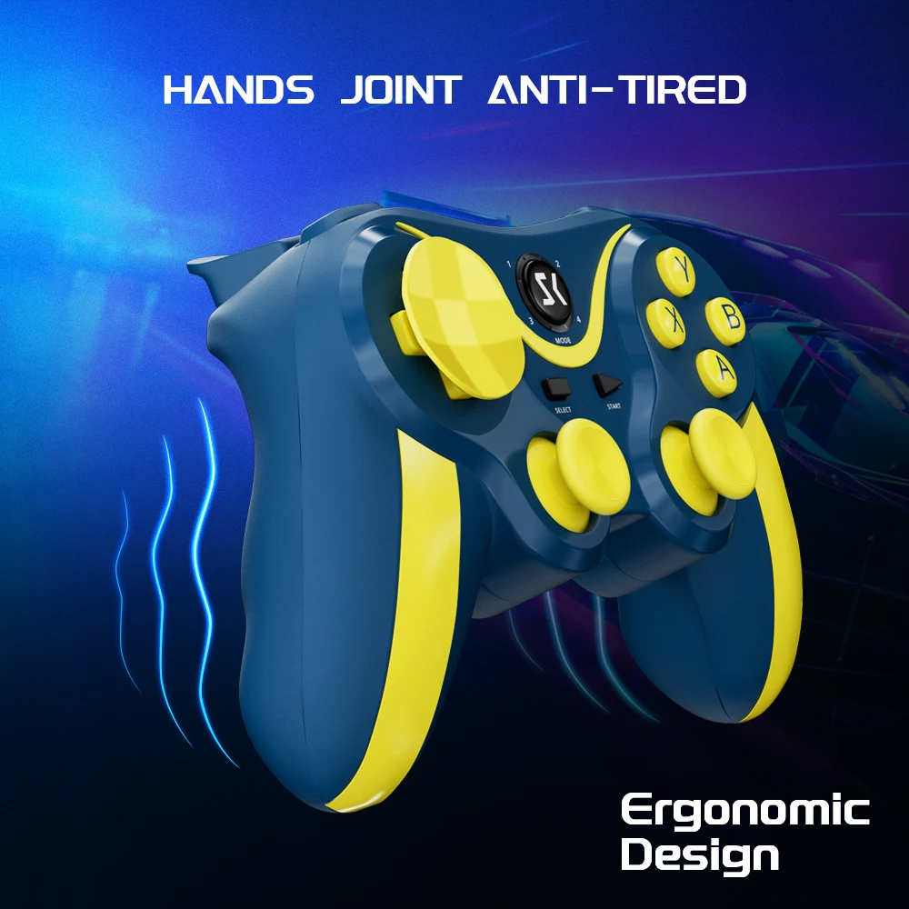 ISHAKO Gamepad Android kontroler bezprzewodowy Bluetooth 2.4G klucz mapowania Joystick idealny dla PS4 dla iOS przełącznik TV, pudełko PC Gam