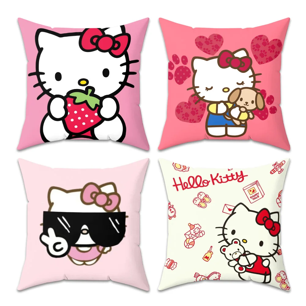 Sanrio dekorativer Kissenbezug, Dekor, 40 x 40 cm, Hello Kitty, Schlafzimmer, Bettkissenbezug, 45 x 45 cm, Heimdekoration, Zubehör, Couchkissen