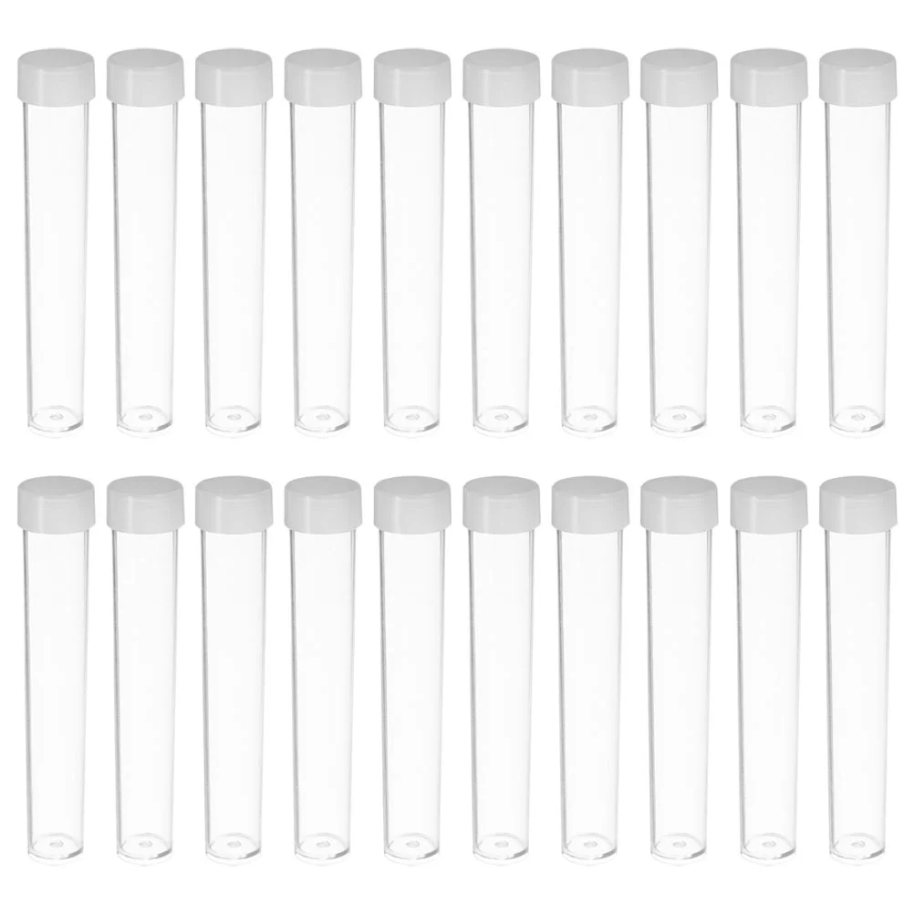 50 Pcs Glitter Bottle Test Tubes Storage Clear Poster Box Plastic Bead Containers