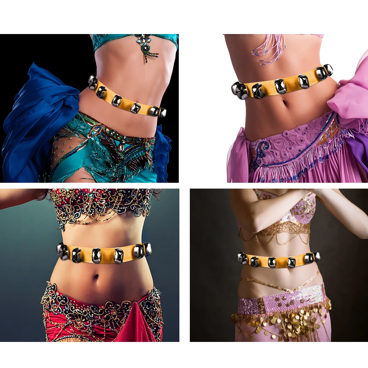

1Pcs Tape Waist Bell Flexible Design Durable Early Education Preschool Music Dance Percussion Instrument Waist Bell