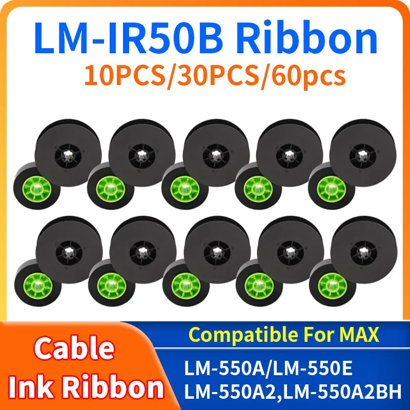 Ink Ribbon LM-IR50B Black compatible For MAX LETATWIN Cable ID Printer Electronic Lettering Machine LM-550A LM-550E LM-550A2