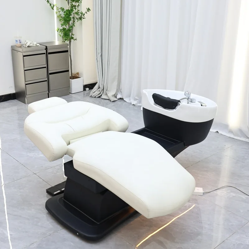 Modern Therapy Washing Hair Head Spa Massage Chair Electric Beauty Salon Bed Massage Rotating Salon Shampoo Bed for Barber Shop