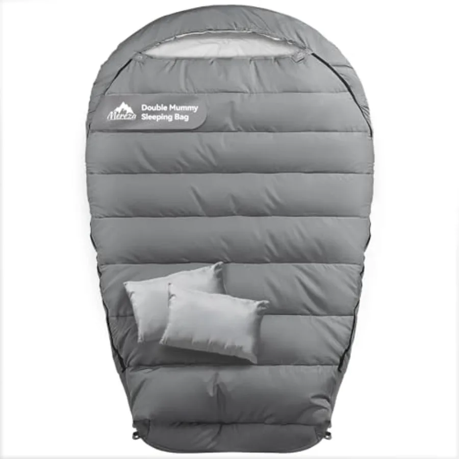 

Mummy Double Sleeping Bag for Adults with Pillow Cold Weather 0 Degree 2 Person Sleeping Bag for Big Tall Mens Couples Family C
