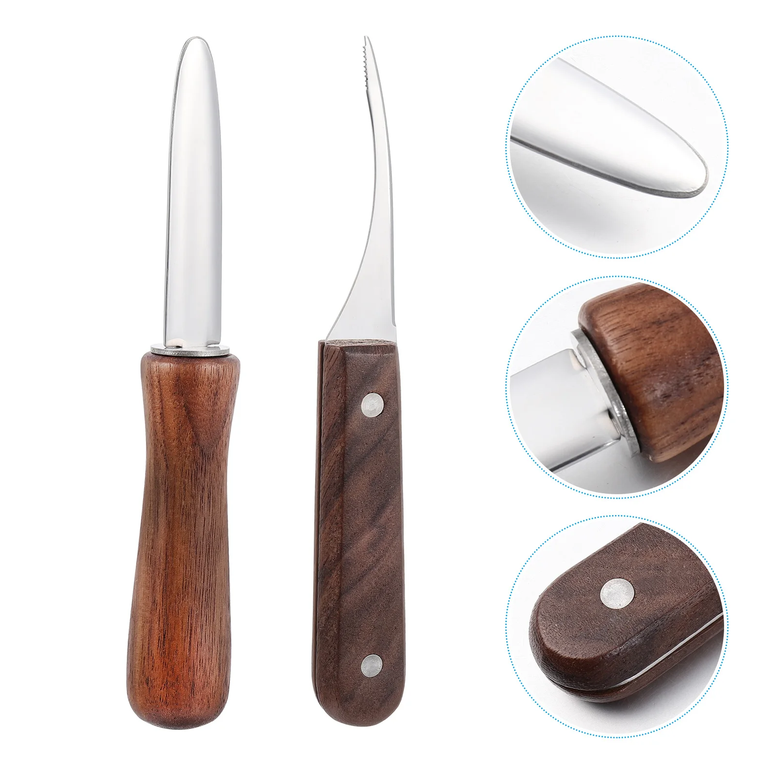

2 Pcs Shrimp Line Oyster Knife Tools Seafood Opener Clam Shucking Kitchen Supplies Stainless Steel