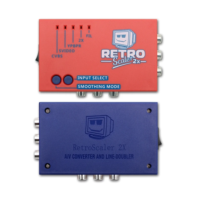 RetroScaler2x A/V-HDMI 호환 변환기 및 라인 더블러/NES 레트로 게임 콘솔 빨간색/파란색
