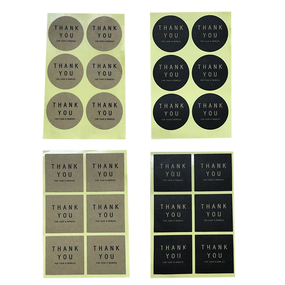 

10 Sheets 100 Pieces Kraft Paper Stickers Strong Adhesive Round Decorative Cookie Bag Labels Treat Bags Small Gifts Party