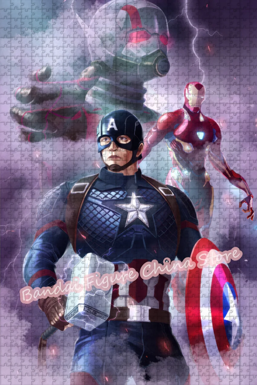 Captain America et Iron Mand 108/200/300/500/1000 pièces Puzzles Disney super-héros Puzzles jouets de décompression
