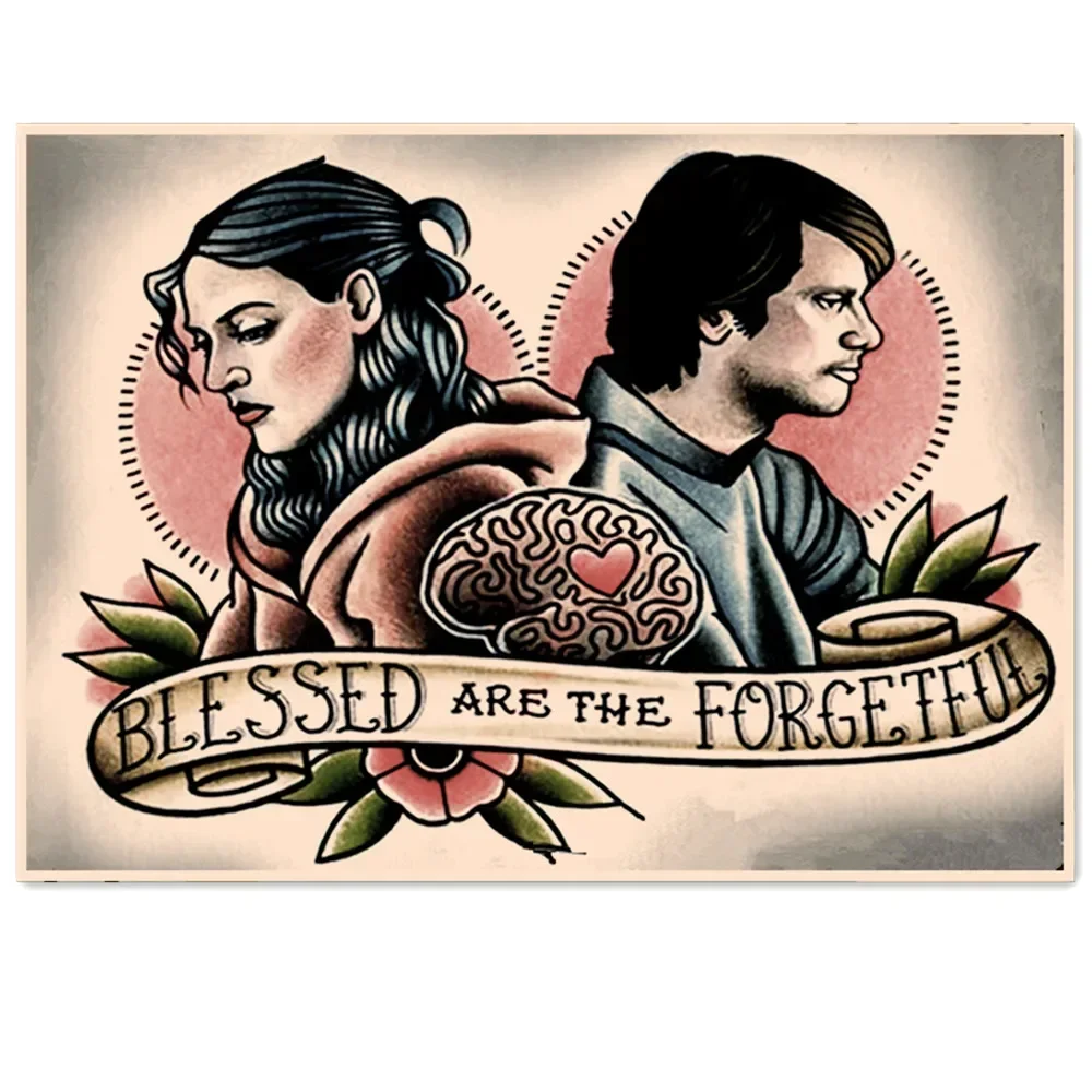 BLLSSID ARE THE FORGETFUL. Tattoo Wall Art Pictures Movie Posters & Prints Retro Kraft Paper Painting Wall Stickers Home Decor